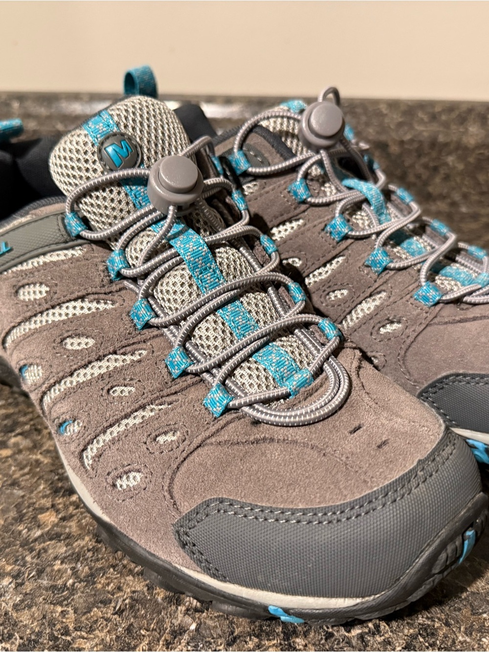 Merrell Gray and Teal Women’s Hiking Shoes